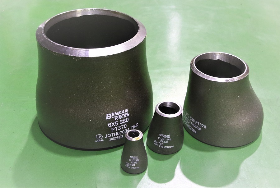 ベンカン配管継手溶接黒偏芯レジューサーPT370 40S